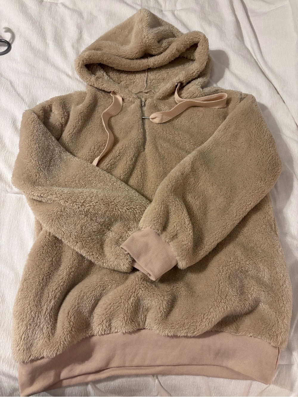 Cozy Plush Hooded Pullover - Taupe